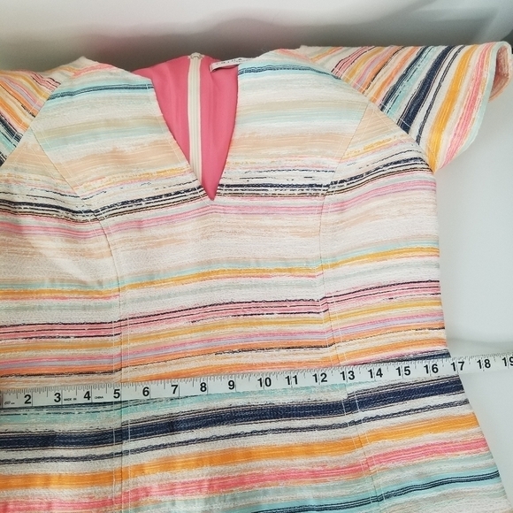 Trina Turk Multi-colored Angela Sandscape Jacquard Short Sleeve Shift Dress 8 - Picture 8 of 16